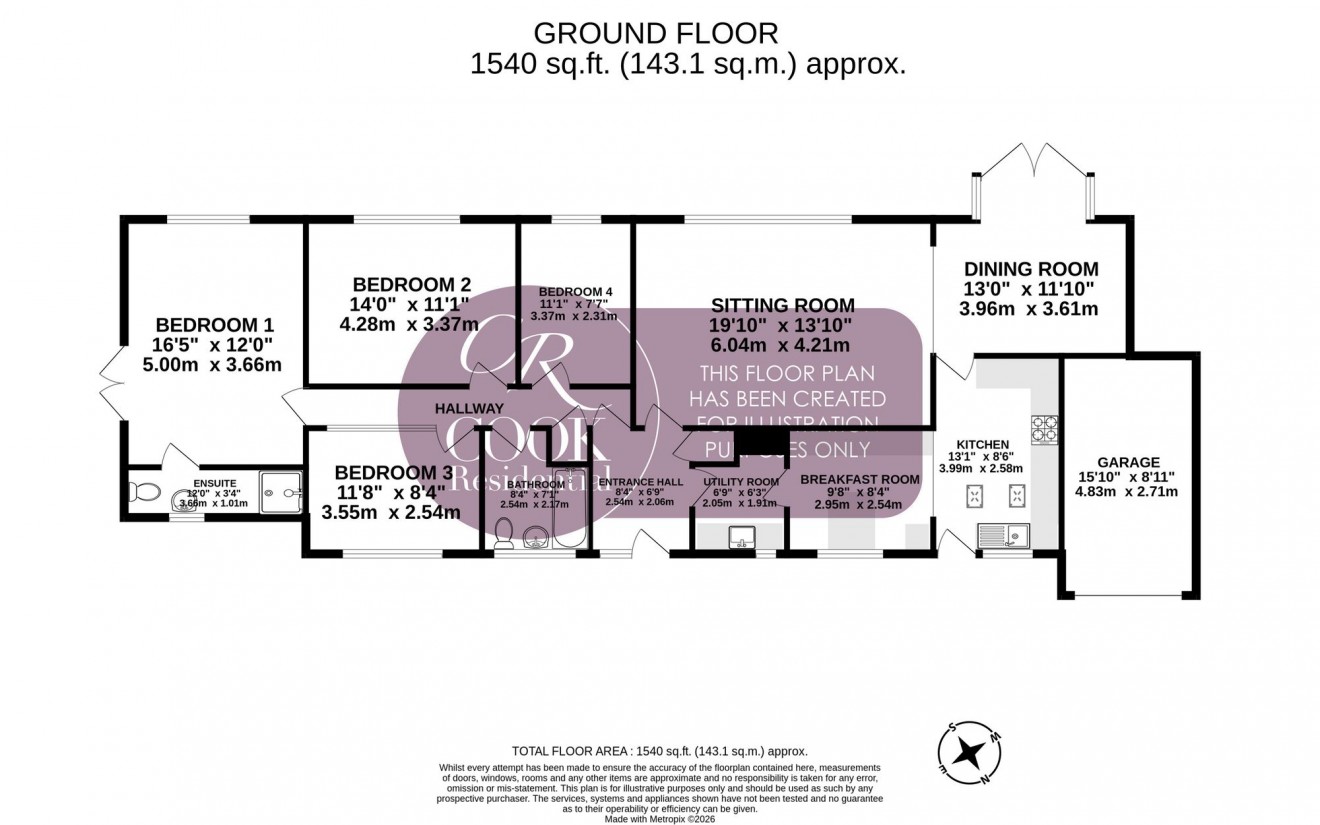 Floorplan for Cleevelands Drive, Pittville, GL50 4PP