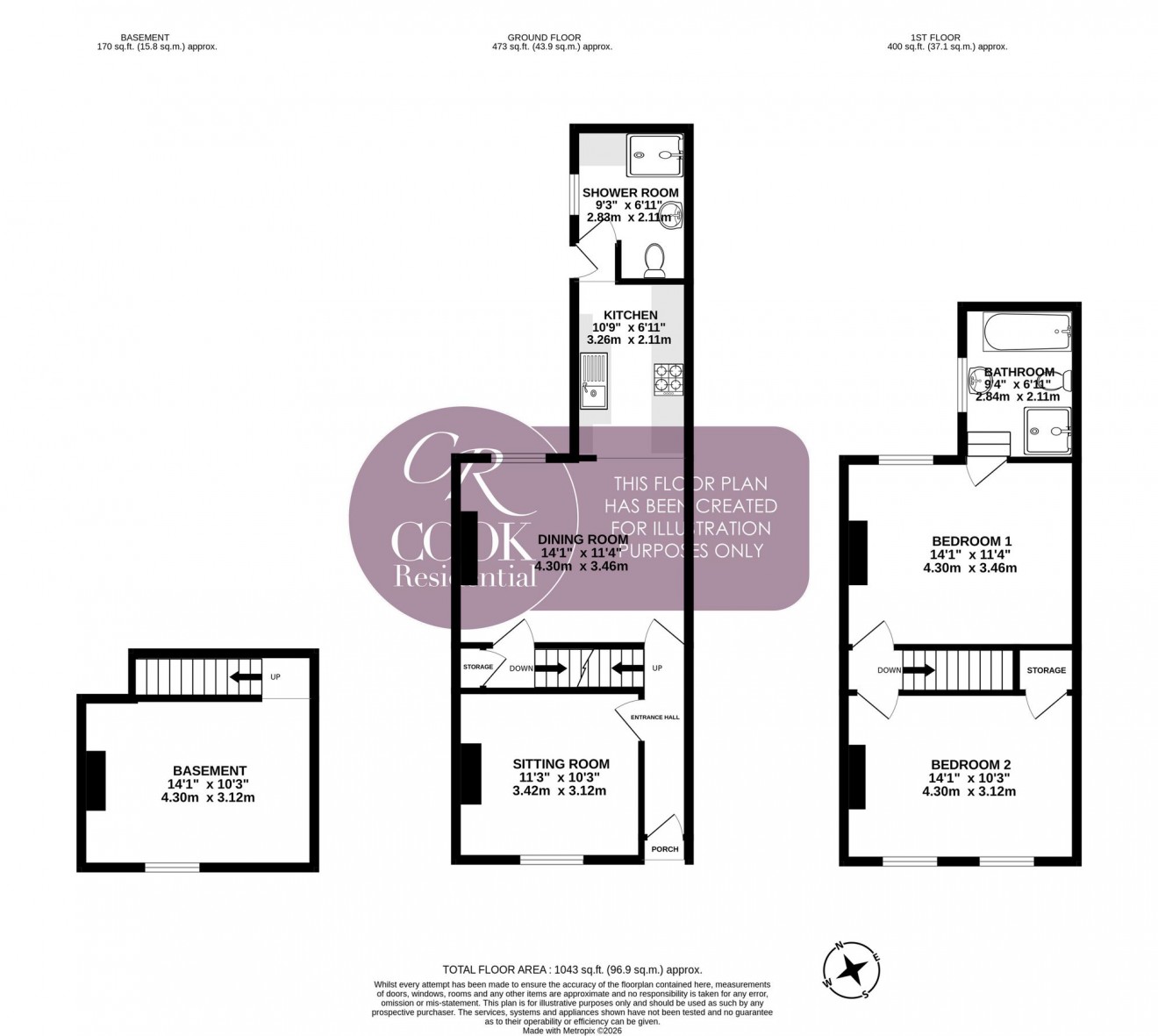 Floorplan for Rosehill Street, Cheltenham