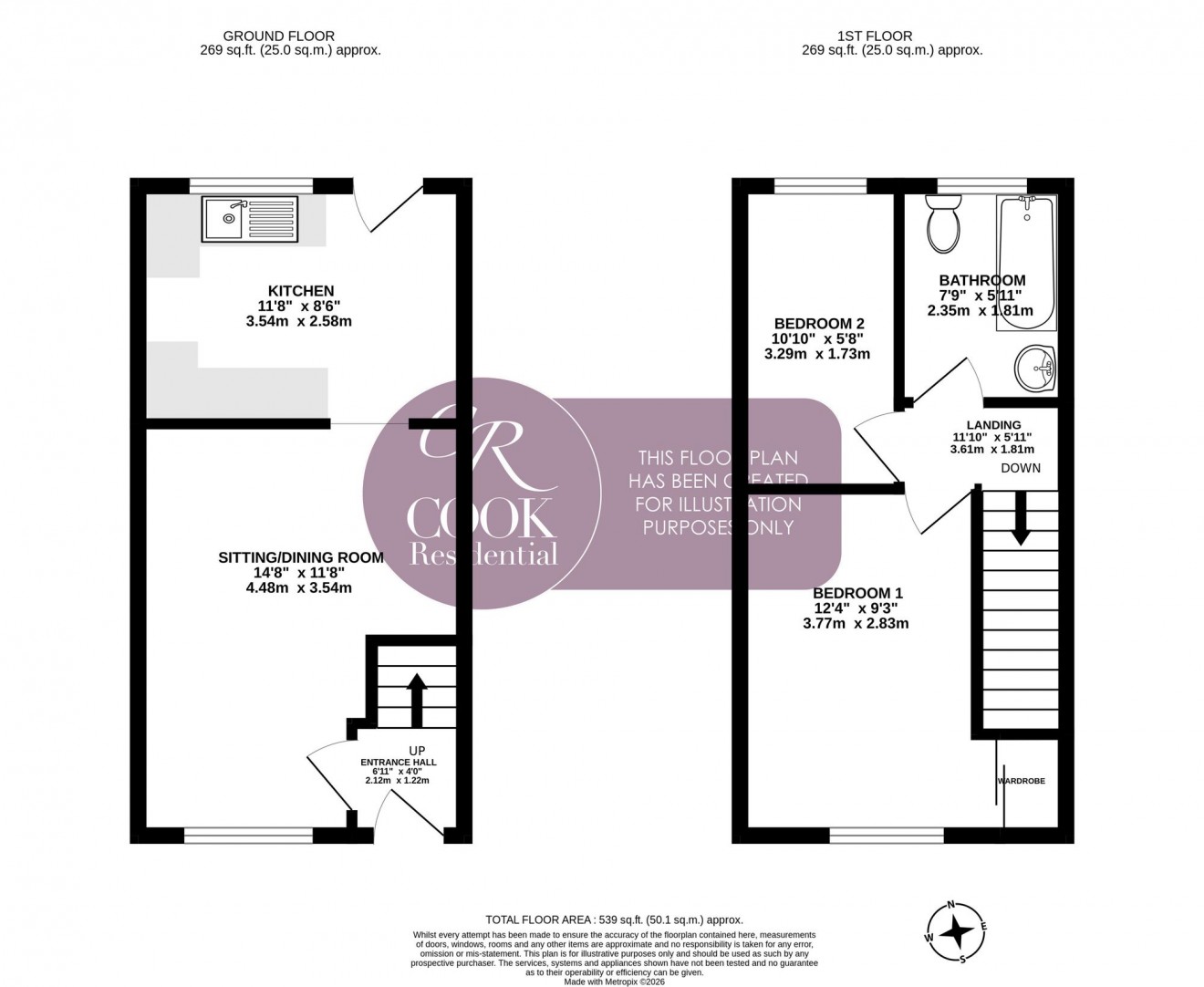 Floorplan for Springfield Close, The Reddings
