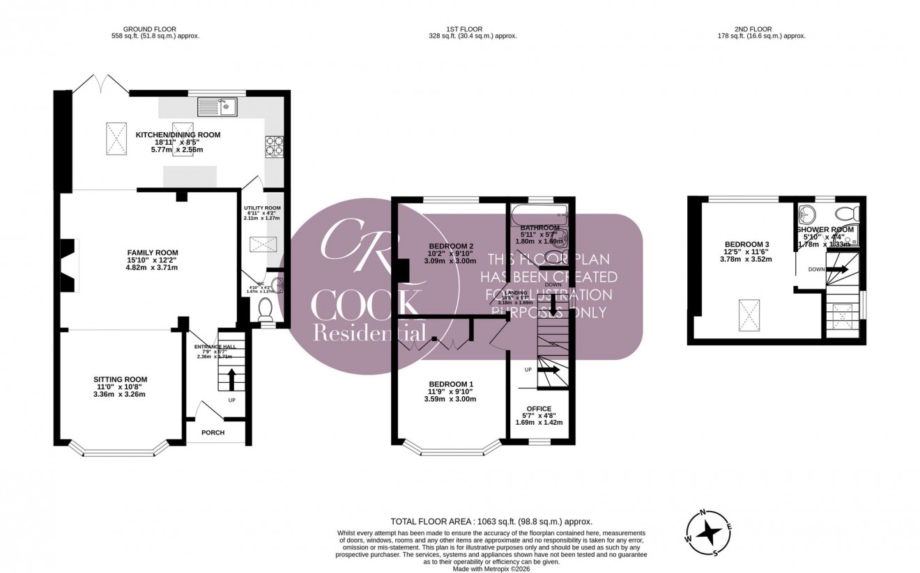 Floorplan for Brookway Drive, Charlton Kings