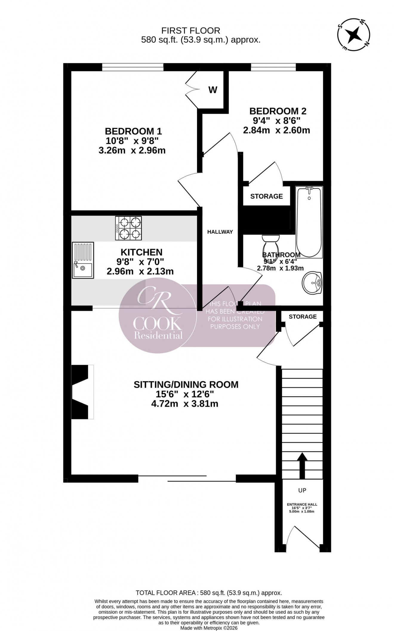 Floorplan for Mendip Road, Cheltenham