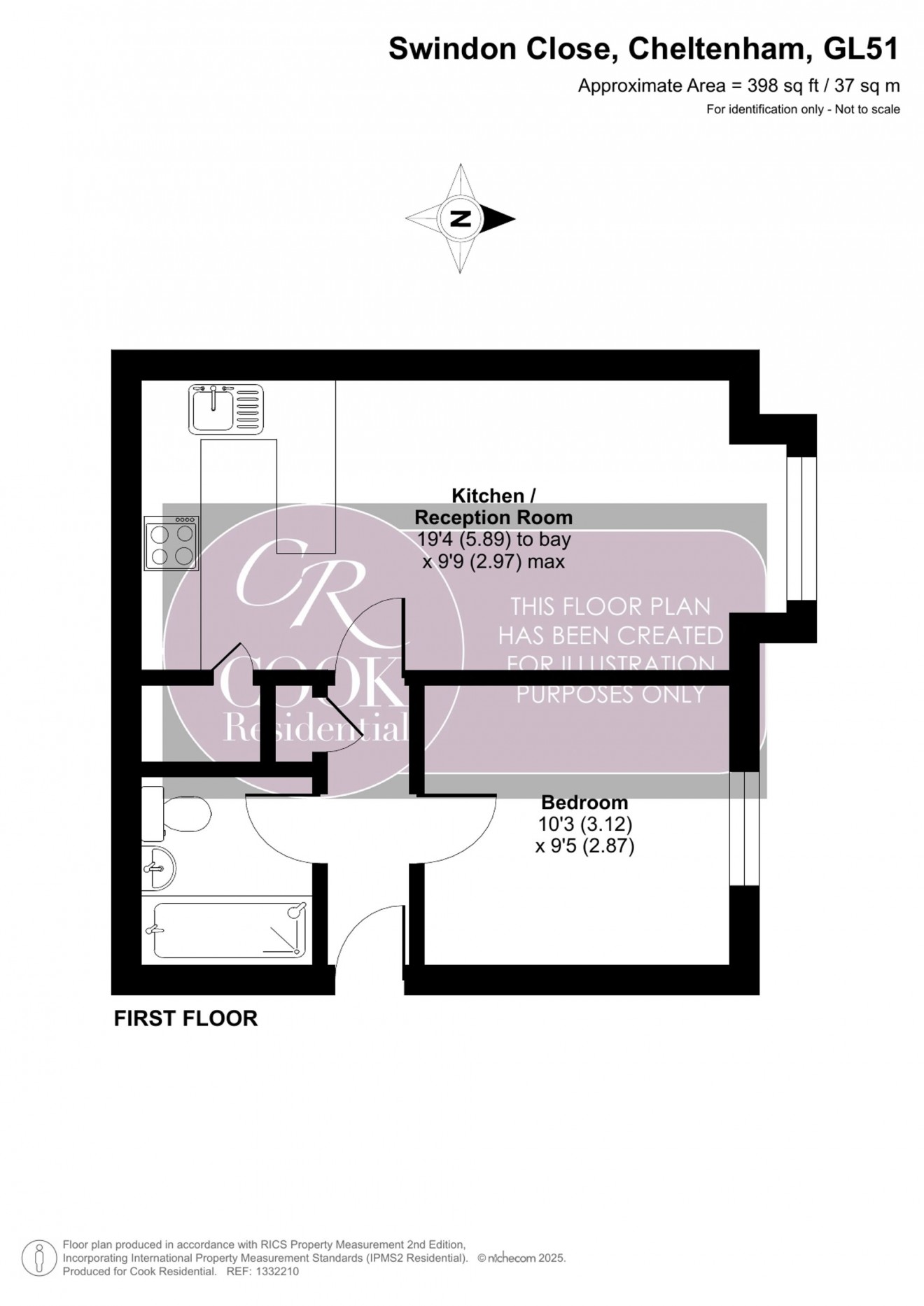 Floorplan for Swindon Close, Cheltenham, GL51
