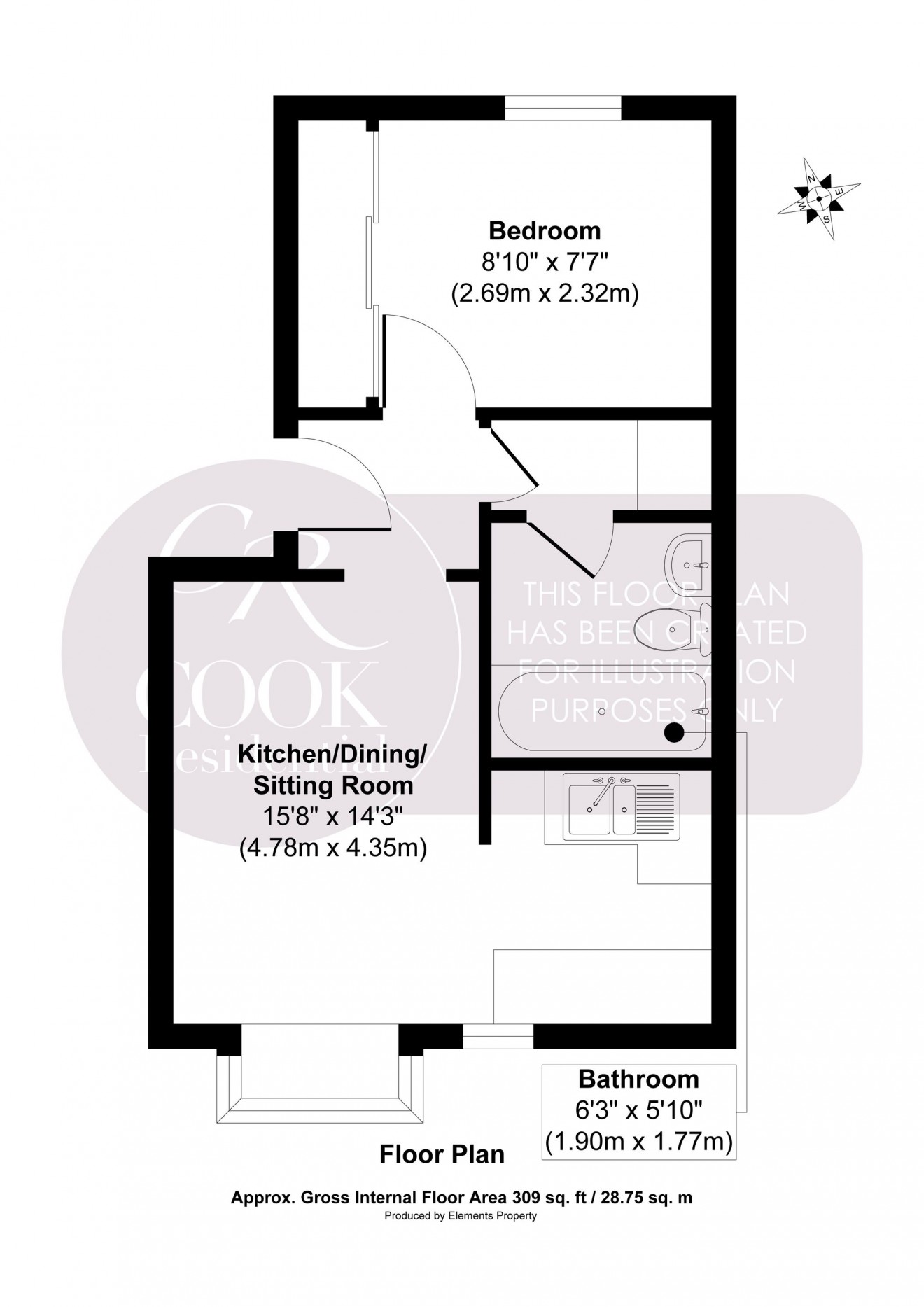 Floorplan for Welwyn Mews, Up Hatherley, GL51