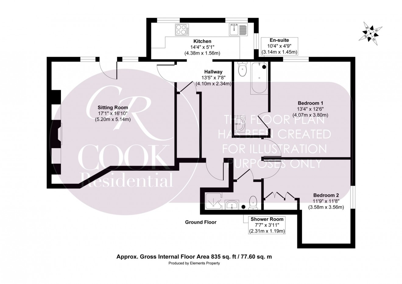 Floorplan for Christchurch Road, Lansdown Lea, GL50
