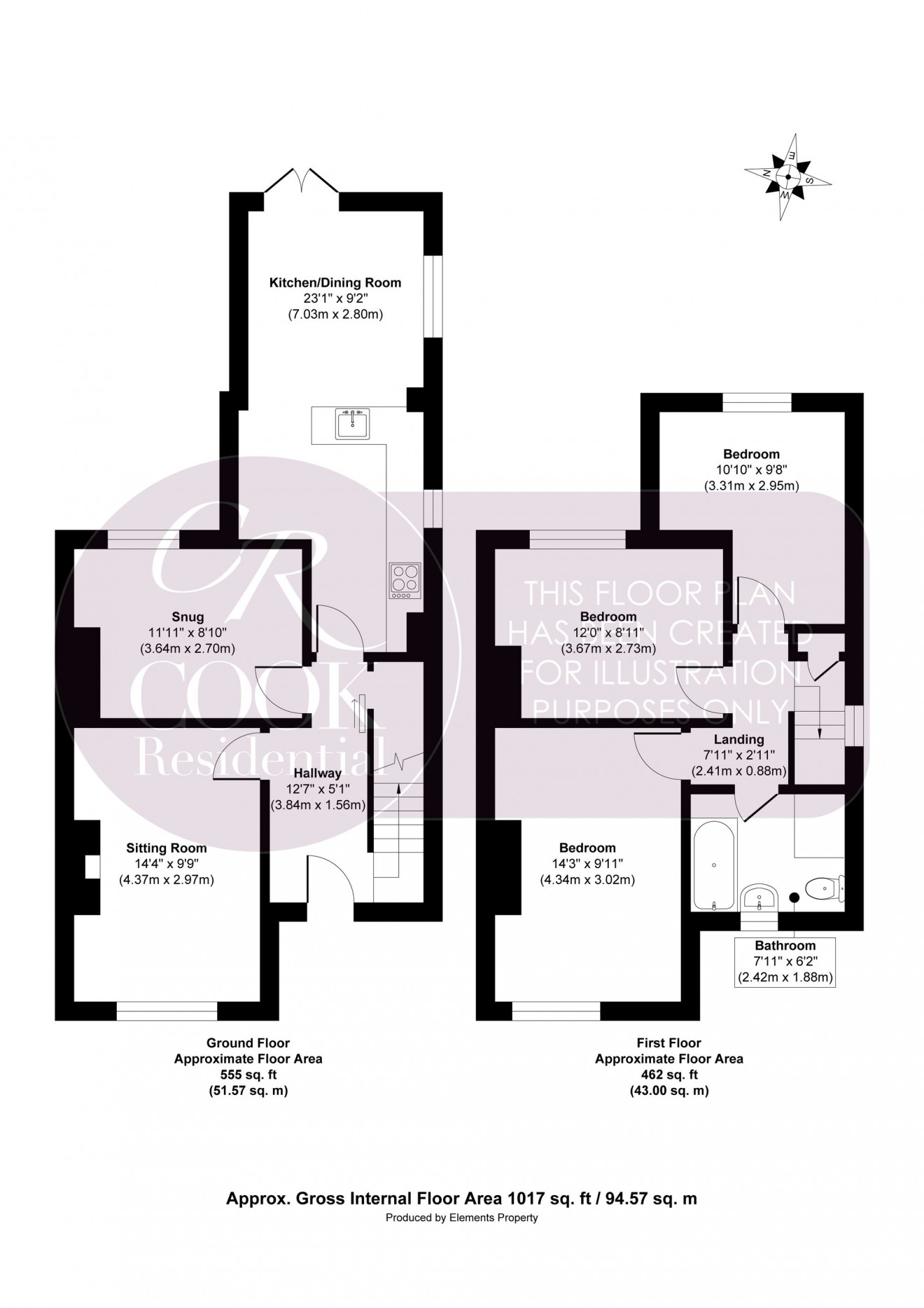 Floorplan for Shakespeare Road, Cheltenham, GL51