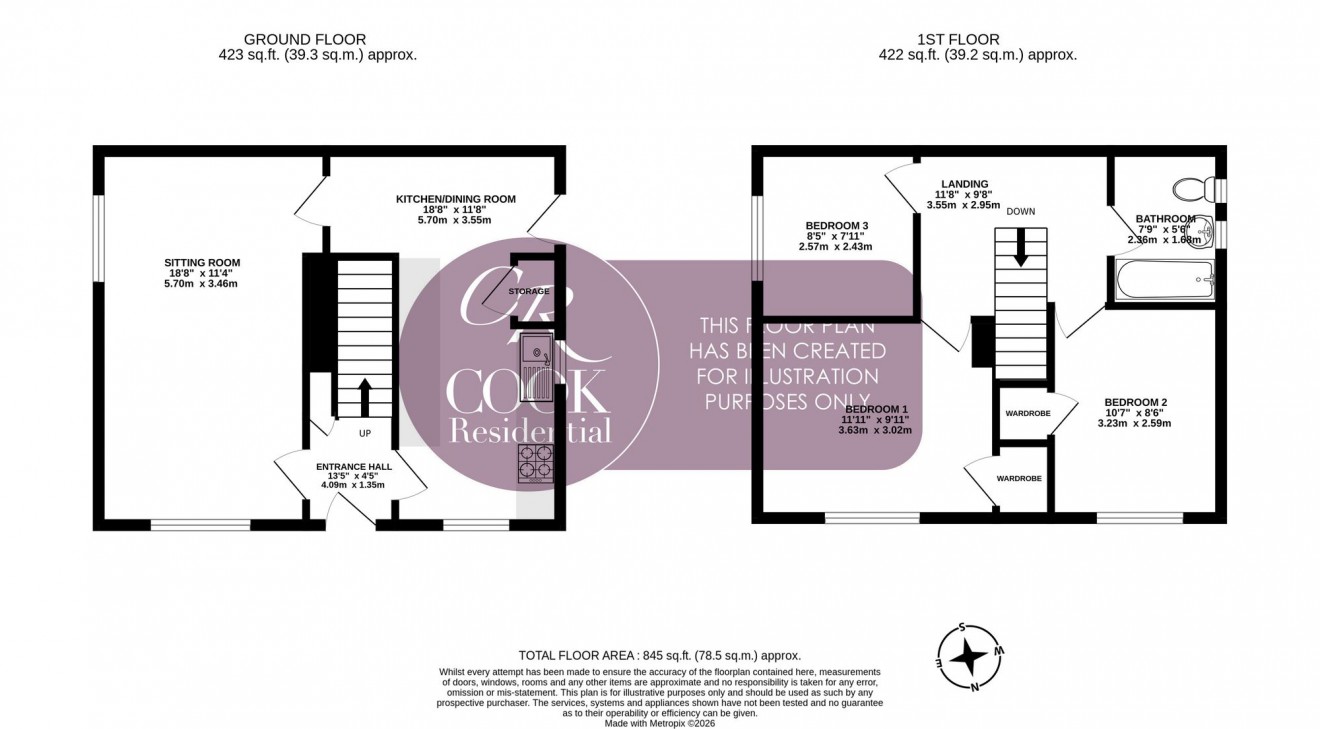Floorplan for Dowty Road, Cheltenham, GL51