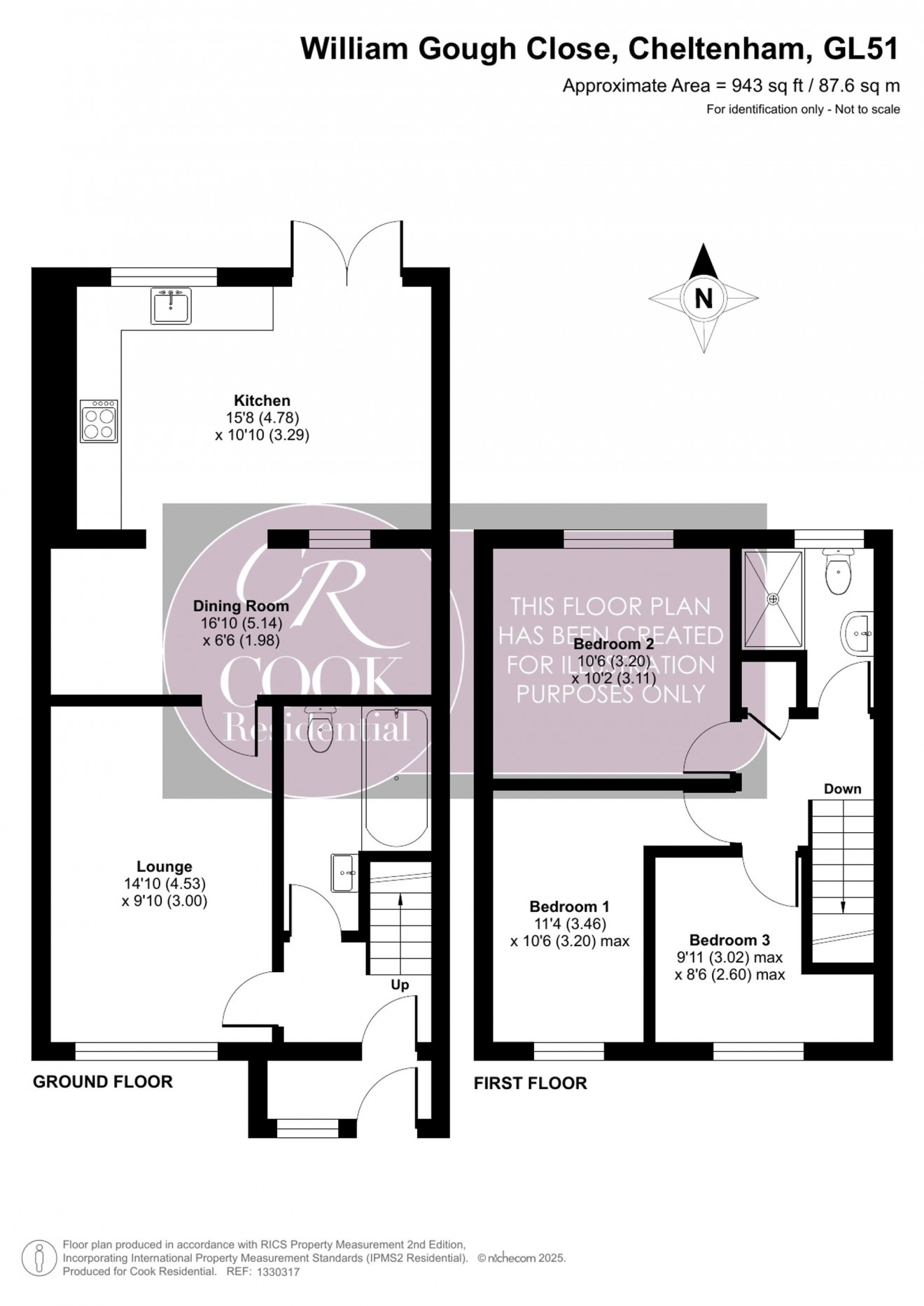 Floorplan for William Gough Close, Cheltenham, GL51
